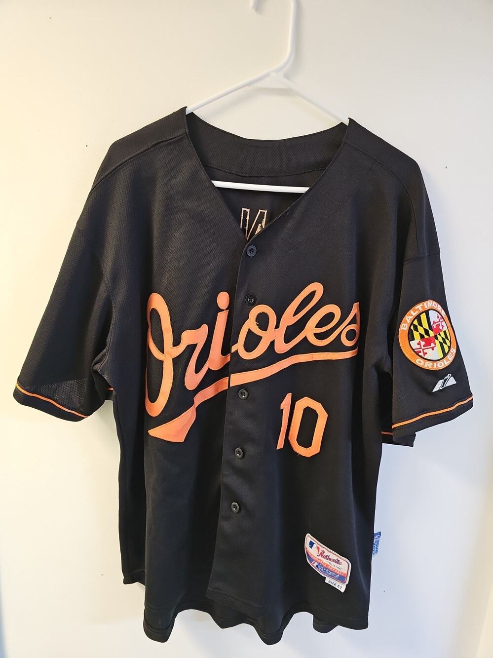 Majestic Baltimore Orioles MLB Sewn #10 Adam Jones Jersey Mens size 52 Cool Base